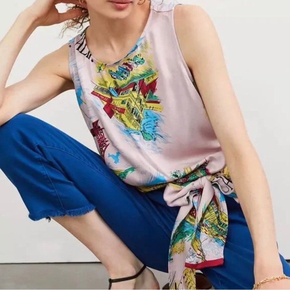 Anthropologie Postcard Wrap Top By Tiny in Size Medium